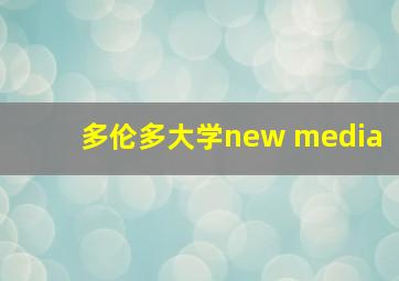 多伦多大学new media